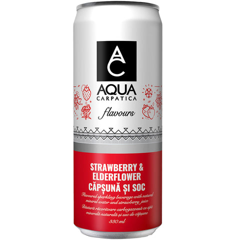 Mineral water with strawberry and elderberry flavor - Aqua Carpatica - 330ml
