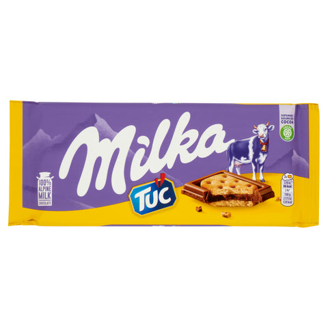 Alpine milk chocolate and tuc biscuits - Milka - 87g