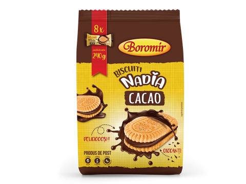 Biscuiti cu crema de cacao - Boromir - 240g