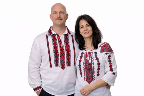 Ie pentru barbati Liviu broderie rosie - Camasa traditionala pentru barbati
