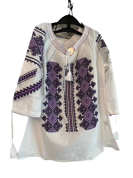 Comes with traditional purple motifs