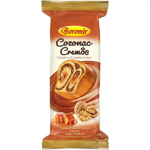 Cozonac cremos cu crema de caramel si nuci - Boromir - 550g