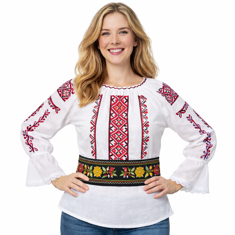 Brau trditional pentru femei  - motive traditionale de toamna