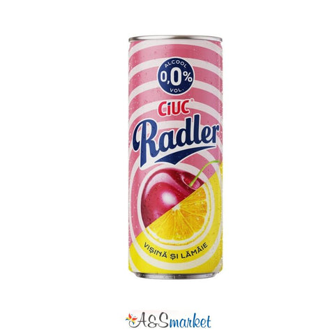 Radler beer with cherry and lemon without alcohol - Ciuc - 500ml