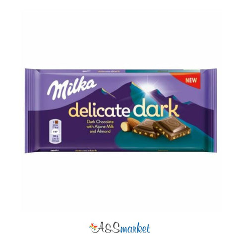 Dark chocolate with almonds - Milka - 100g