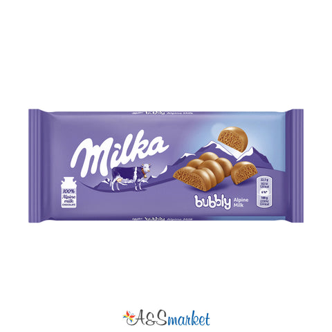 Aerated chocolate with alpine milk - Milka - 100g